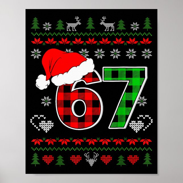 Affiche 67 Meme Noël Six Seven Xmas Sweatshirt Ugly Hommes (Devant)