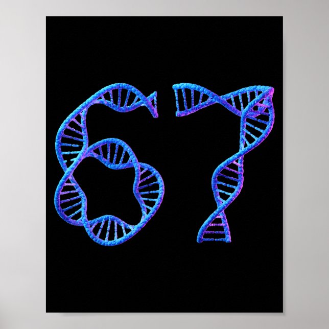 Affiche 67 mème numérique drôle Réplication de l'ADN Biolo (Devant)