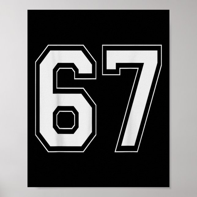 Affiche 67 Meme Numéro Six Sept Argot Gen Alpha 6 7  (Devant)