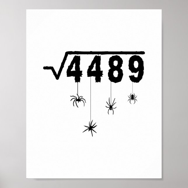 Affiche 67 Meme Prof de maths 6 7 Halloween Araignées Carr (Devant)