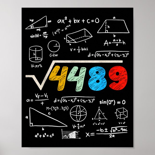 Affiche 67 Meme Racine Carrée 4489 Faites Le Calcul Annive (Devant)