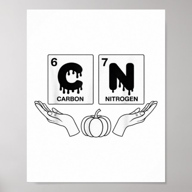 Affiche 67 Meme Science Chimie Drôle Art Citrouille Nerd J (Devant)