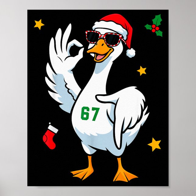 Affiche 67 Meme Silly Goose 6 7 Drôle Six Sept Noël  (Devant)