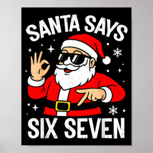 Affiche 67 Mème Six Sept Santa Noël Drôle Génération Z Alp