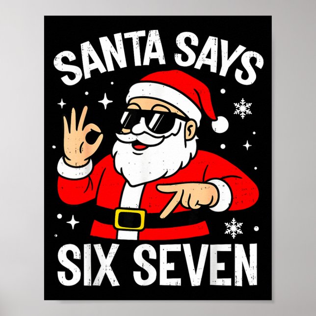 Affiche 67 Mème Six Sept Santa Noël Drôle Génération Z Alp (Devant)