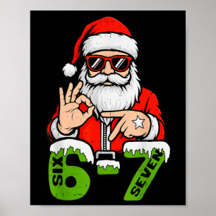 Affiche 67 Mème Six Sept Santa Noël Drôle Génération Z Alp