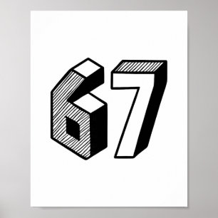 Affiche 67 Meme Six Seven 6-7 Blague drôle d'Internet Vira