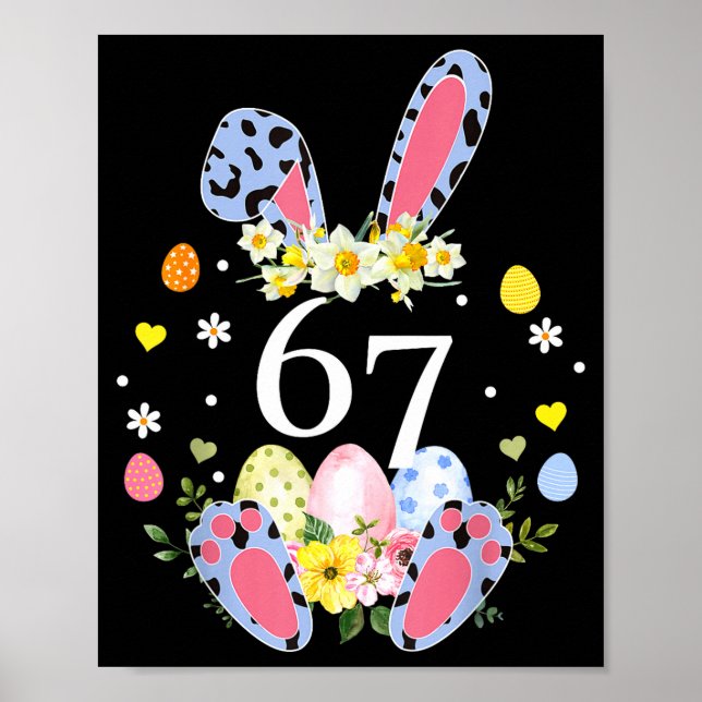 Affiche 67 Meme Six Seven 6 7 Bunny Leopard Kids Funny Eas (Devant)