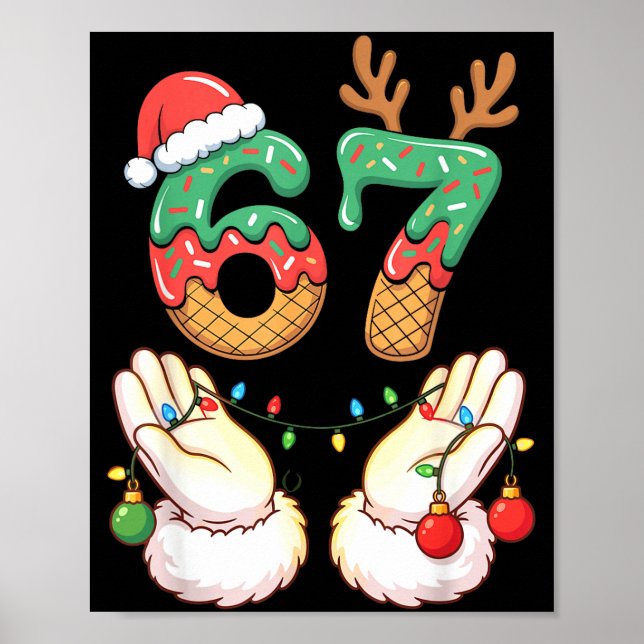 Affiche 67 Meme Six Seven 6 7 Meme Funny Christmas Santa R (Devant)