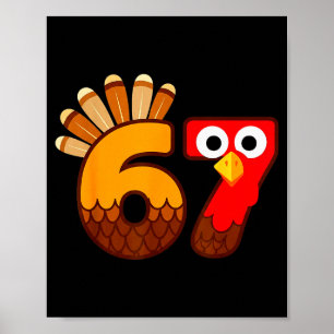 Affiche 67 Meme Six Seven Argot Gen Alpha Drôle Dinde Tha