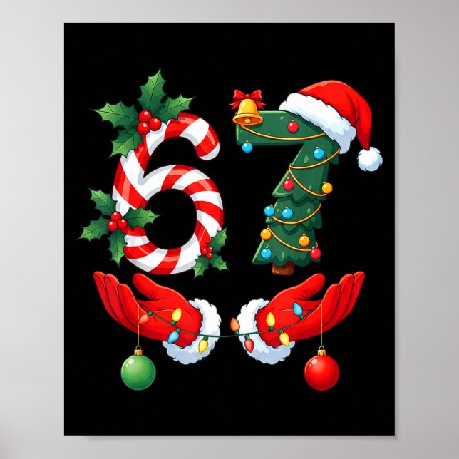 Affiche 67 Meme Six Seven Christmas Pajamas For Women Men  (Devant)