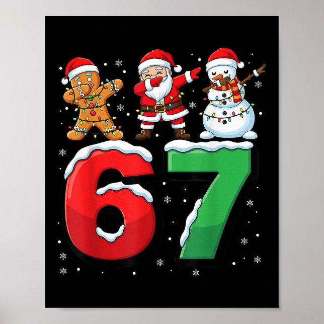 Affiche 67 Meme Six Seven Dabbing Santa 6 7 Funny Christma (Devant)
