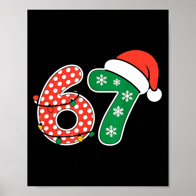 Affiche 67 Meme Six Seven Drôle de Noël 6 7 Meme Hommes Fe (Devant)