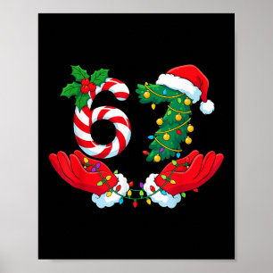 Affiche 67 Meme Six Seven Drôle de Noël Meme Argot Hommes