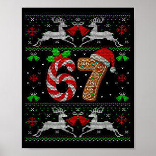 Affiche 67 Meme Six Seven Drôle Noël sale Sweate
