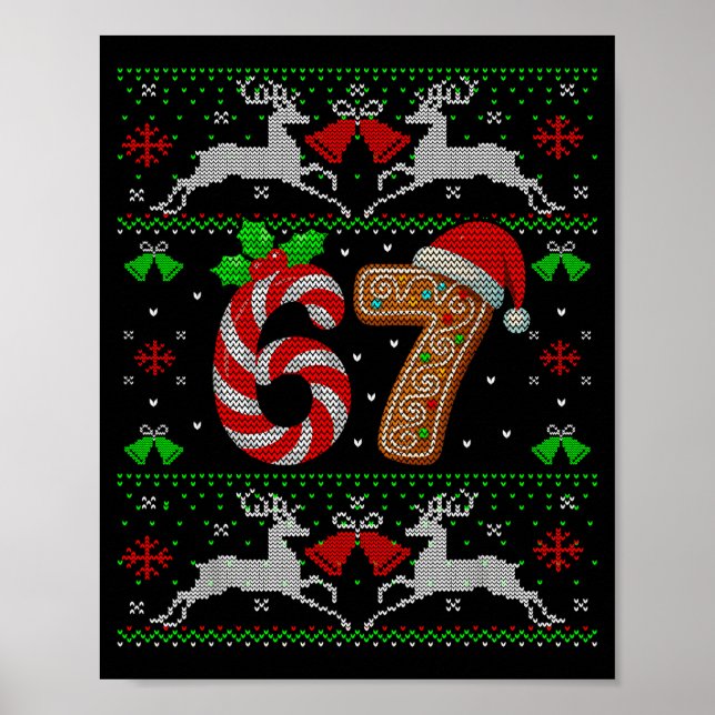 Affiche 67 Meme Six Seven Drôle Noël sale Sweate (Devant)
