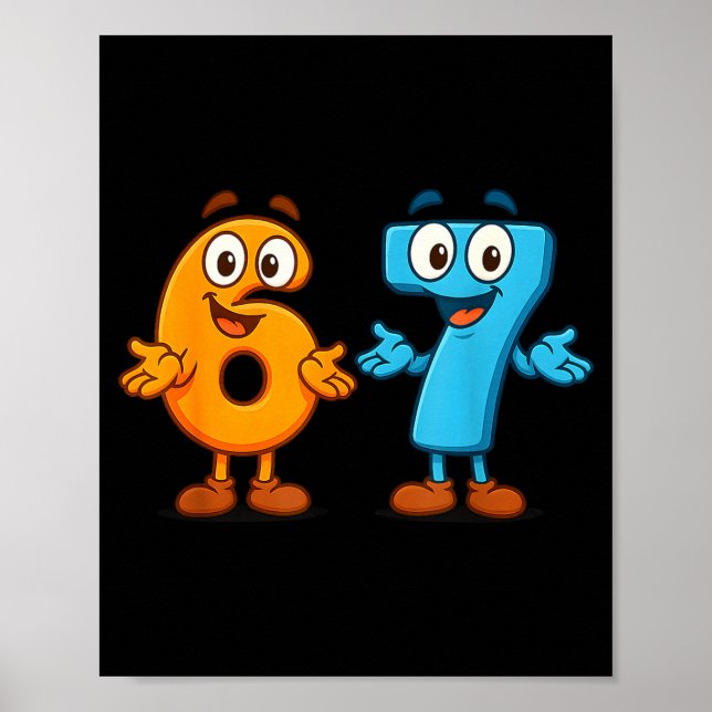 Affiche 67 Meme Six Seven Kids Number Blocks Math Teacher  (Devant)