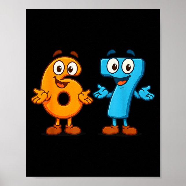 Affiche 67 Meme Six Seven Kids Number Blocks Math Teacher  (Devant)