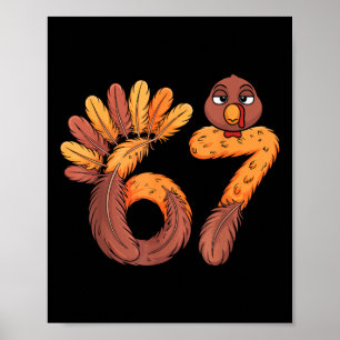 Affiche 67 Meme Six Seven Langage Génération Alpha Drôle D