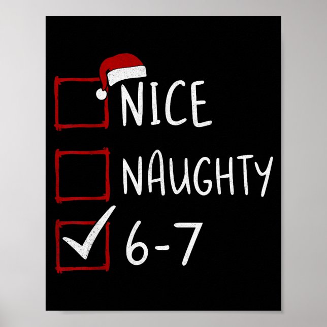 Affiche 67 Meme Six Seven Men Boys Christmas 6-7 Meme Nice (Devant)