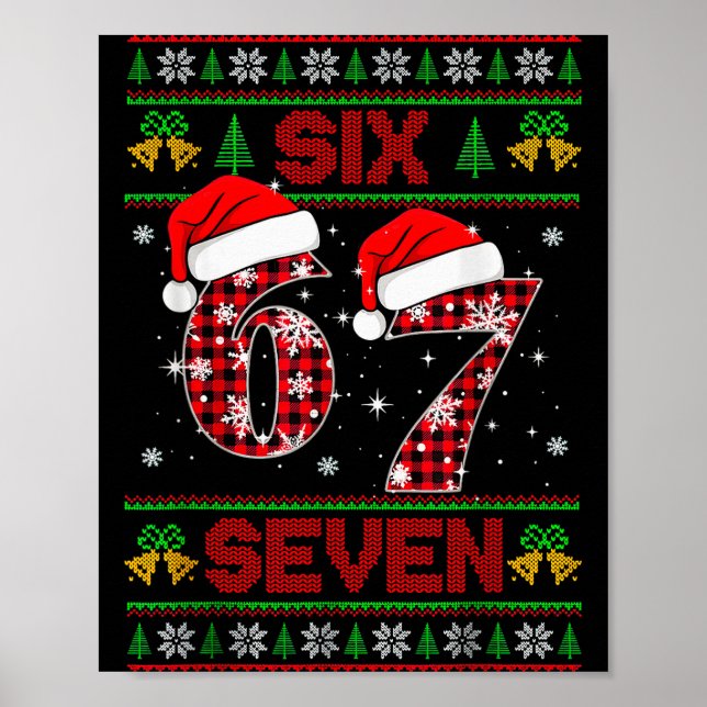 Affiche 67 Meme Six Seven Noël Pull Ugly Pour Enfants  (Devant)