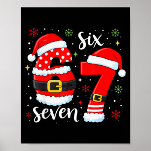 Affiche 67 Meme Six Seven Santa 6 7 Noël drôle garçons K
