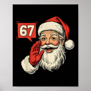 Affiche 67 Meme Six Seven Santa Noël drôle Gen Z Alph