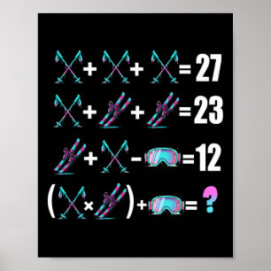 Affiche 67 Mème Ski Crème Glacée Goutte Avec Skis Bâtons S