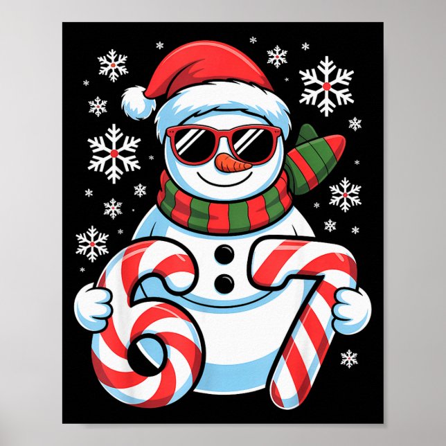 Affiche 67 Meme Snowman Brainrot Funny Christmas Kids Boys (Devant)