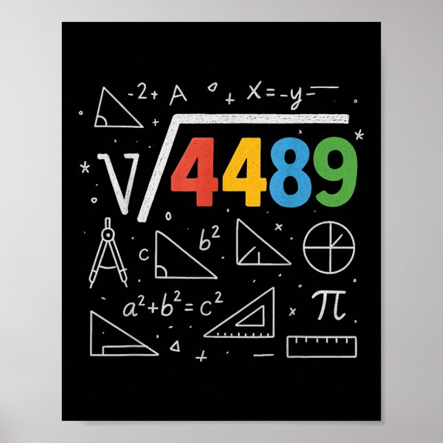 Affiche 67 Meme Square Root 4489 Slang Six Seven Math Teac (Devant)