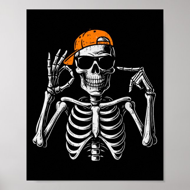 Affiche 67 Meme Squelette Halloween Drôle Six Sept Tendanc (Devant)