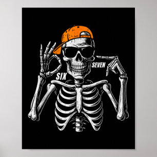 Affiche 67 Mème Squelette Halloween Drôle Six Sept Tendanc