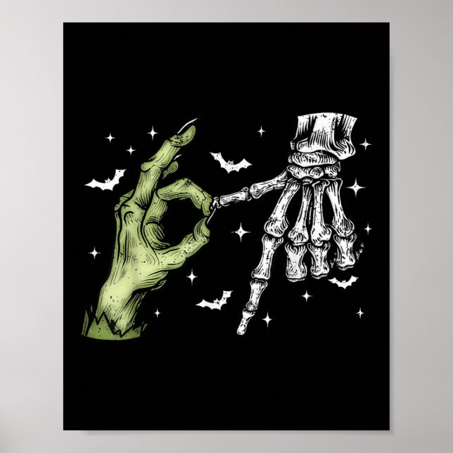 Affiche 67 Meme Squelette Main Zombie 6 7 Halloween Six Se (Devant)