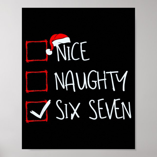 Affiche 67 Meme Sympa Coquin Six Sept Gen Alpha Drôle Noël (Devant)