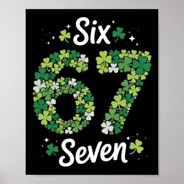 Affiche 67 Meme Trèfles St Patrick's Day 6-7 Enfants Fille (Devant)