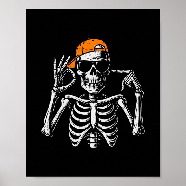 Affiche 67 Meme Trendy Skeleton Halloween Funny Six Seven  (Devant)