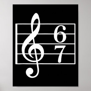 Affiche 67 Musique Mème Argot Six Sept Professeur de Musiq