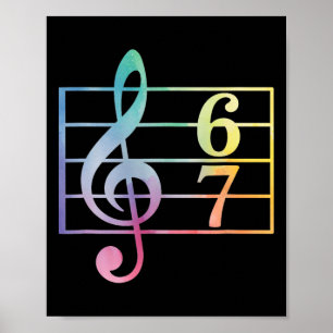 Affiche 67 Musique Mème Argot Six Sept Professeur de Musiq