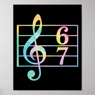 Affiche 67 Musique Mème Argot Six Sept Professeur de Musiq