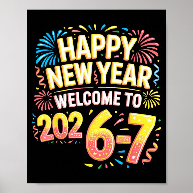 Affiche 67 New Year's Eve - Happy New Year 2026-7 Funny 67 (Devant)