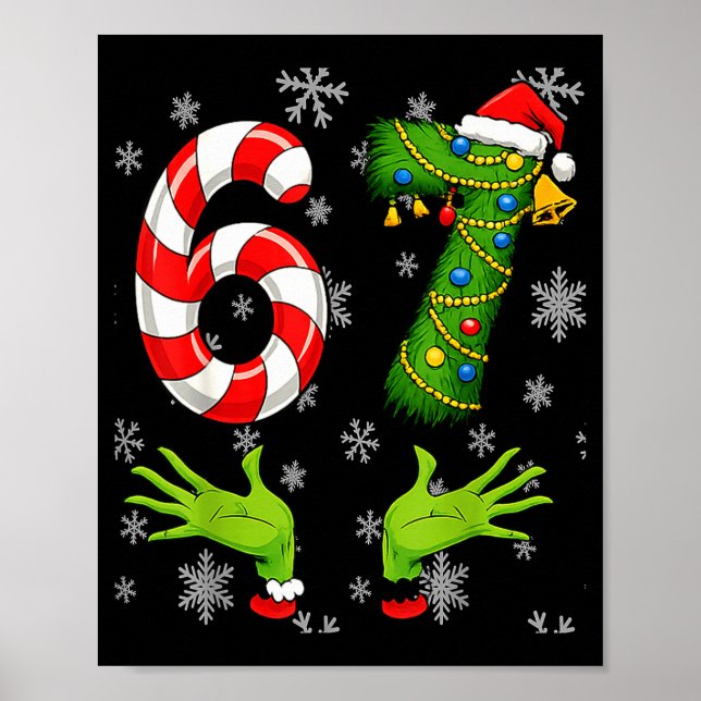 Affiche 67 Noël 6 7 Mème Pyjama 67 Bruh Argot  (Devant)