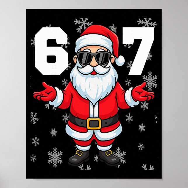 Affiche 67 Noël 6 7 Mème Pyjama 67 Bruh Argot  (Devant)