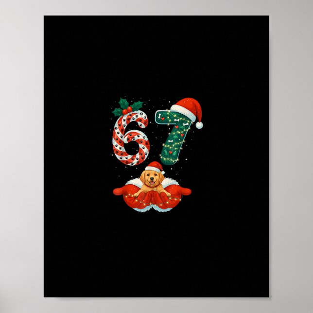 Affiche 67 Noël 6 7 Mème Pyjama Fête Amoureux de Chiens M (Devant)