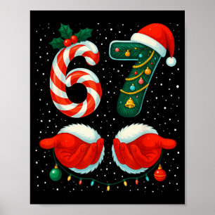 Affiche 67 Noël 6 7 Mème Pyjama Fête Gen Alpha Sl