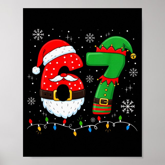 Affiche 67 Noël 6 7 Mème Pyjama Fête Gen Alpha Sl (Devant)