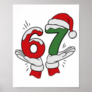 Affiche 67 Noël 6 7 Mème Pyjama Fête Gen Alpha Sl