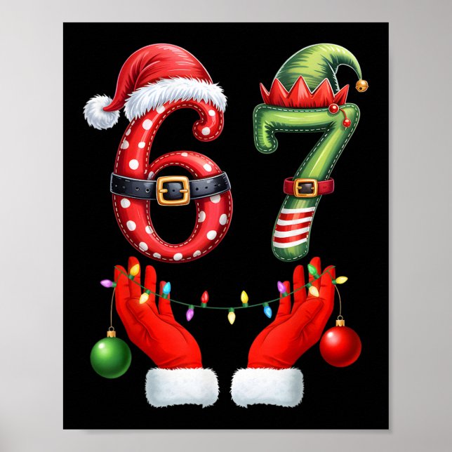 Affiche 67 Noël 6 7 Mème Pyjama Fête Gen Alpha Sl (Devant)
