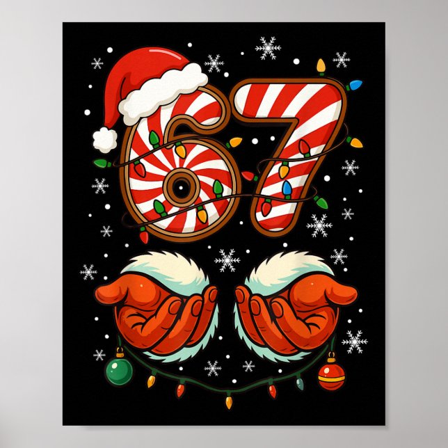 Affiche 67 Noël Drôle 6 7 Mème Pyjama Fête Génération Al (Devant)