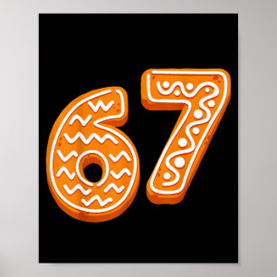 Affiche 67 Noël Drôle 6 7 Pain d'épice Six Sept Noël