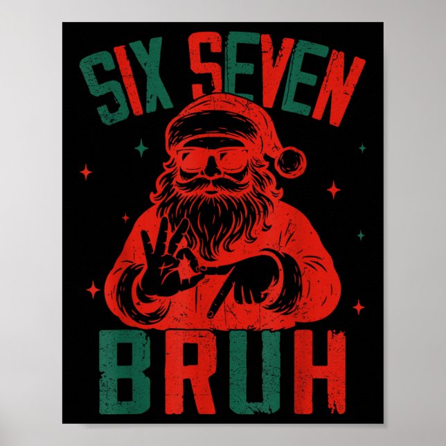 Affiche 67 Noël Drôle Six Sept Bruh Mème Brainrot Sa (Devant)